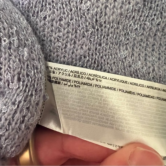 NWT Mango Textured Lady Cardigan Sweater Light Blue Size L - Picture 10 of 11